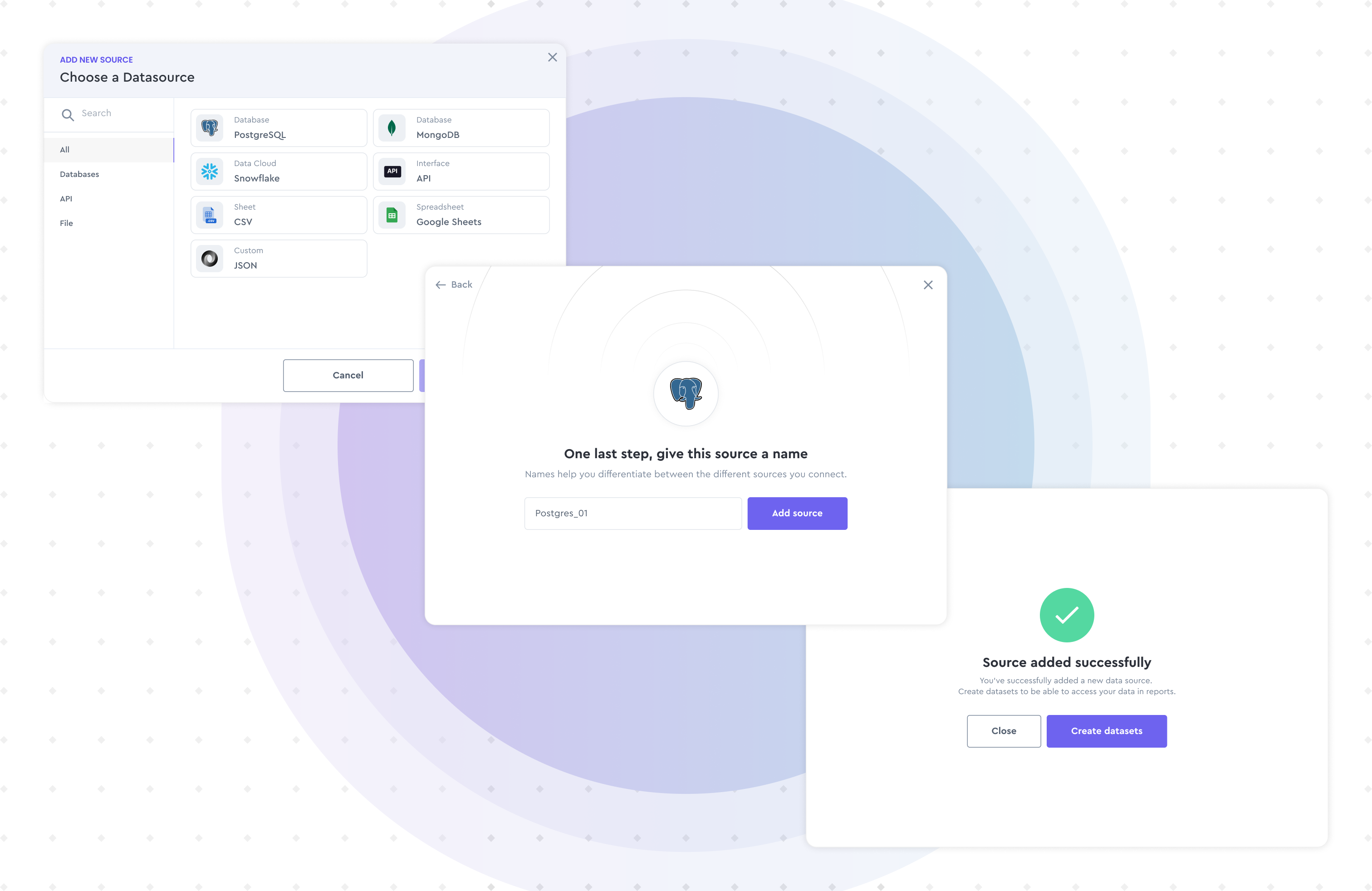 Widget configuration panel